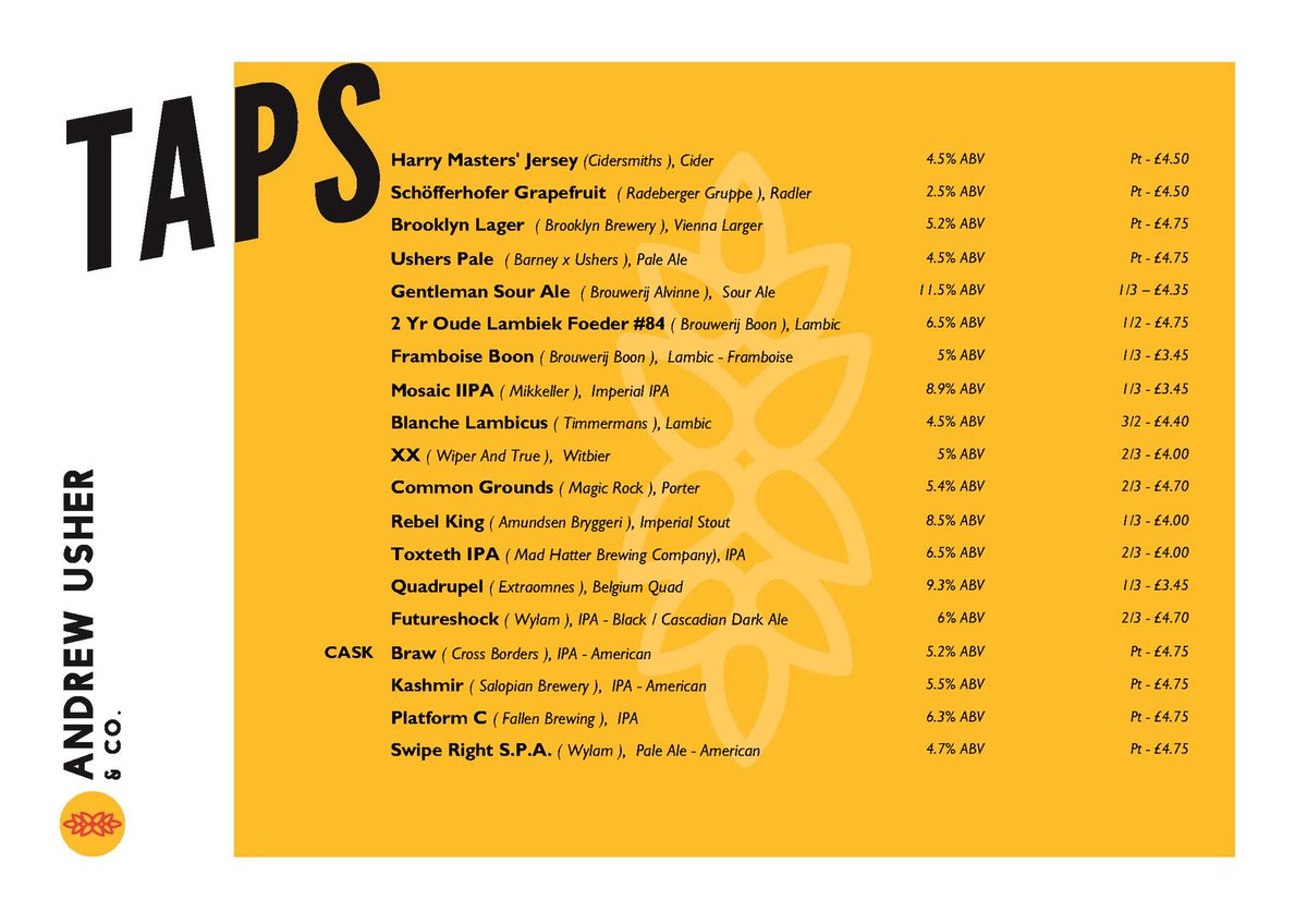 Today’s Taps featuring BIG beers from <a href="/barneysbeer/">Barney's Beer</a> <a href="/BrooklynBrewery/">Liam</a> <a href="/SchofferhoferUS/">Schofferhofer Hefeweizen</a> <a href="/MagicRockBrewCo/">Magic Rock Brewing</a> <a href="/Extraomnes/">Extraomnes</a> <a href="/amundsenbrewery/">AMUNDSEN BREWERY</a> <a href="/MadHatBrew/">Mad Hatter Brewing</a> <a href="/BrouwerijBoon/">Brouwerij Boon</a> <a href="/CrossBorderBrew/">Cross Borders BrewCo</a> <a href="/wylambrewery/">Wylam Brewery</a> <a href="/MikkellerBeer/">MikkellerBeer</a> @FallenBrewCo 👏🏻👏🏻👏🏻