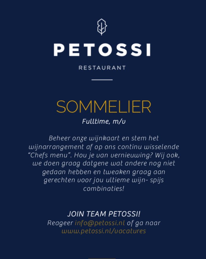 vanberkelbart's tweet photo. Wanted wijnfreaks! #wine #sommelier #horeca #vacature #wijn #Haarlem #Amsterdam ***goudentipdinervoortwee*** https://t.co/uuVAZWdO7u