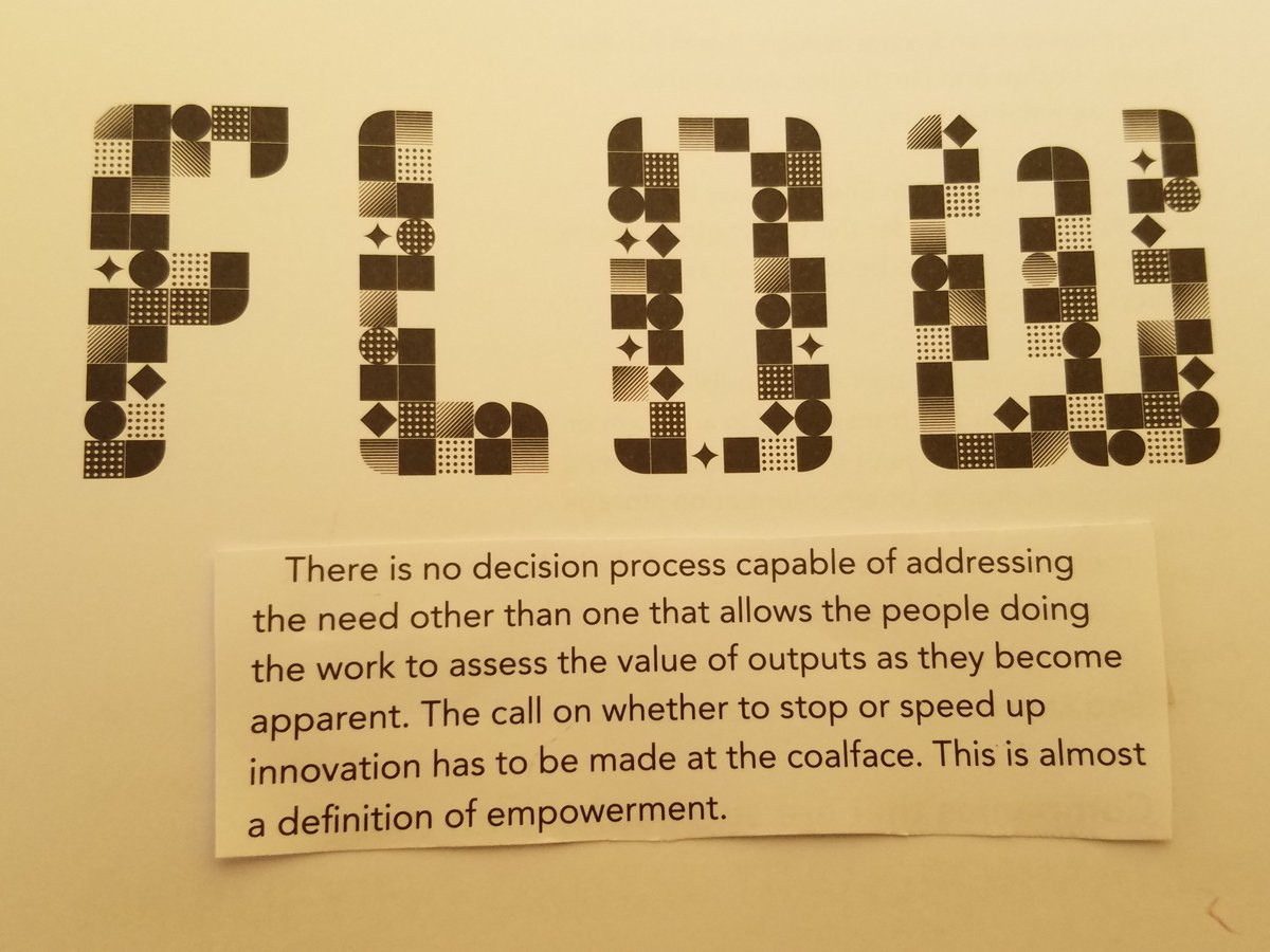 JenniferSertl's tweet image. There is no business process capable of addressing the need other than one that allows the people doing the work to assess the value of outputs as they become apparent.
@haydn1701 @fgoulding
flow-academy.net/the-book
#FlowAcademy 
#readtolead