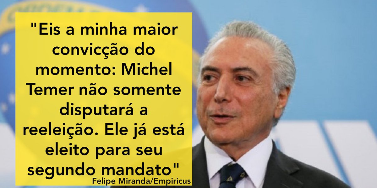 TeamTemer's tweet photo. O MELHOR presidente da história do nosso país. #BoraTemer #Temer2018 #TeamTemer https://t.co/yfXgeiAv6k