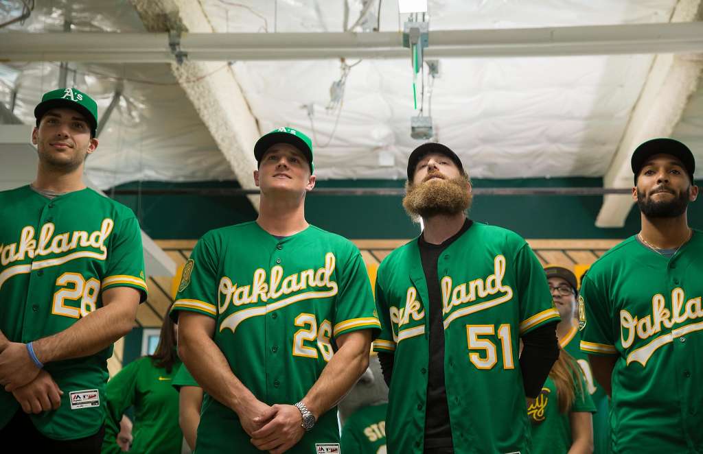 Paul Lukas on X: A's will wear new Kelly green jerseys and caps for Friday  home games this season.  / X