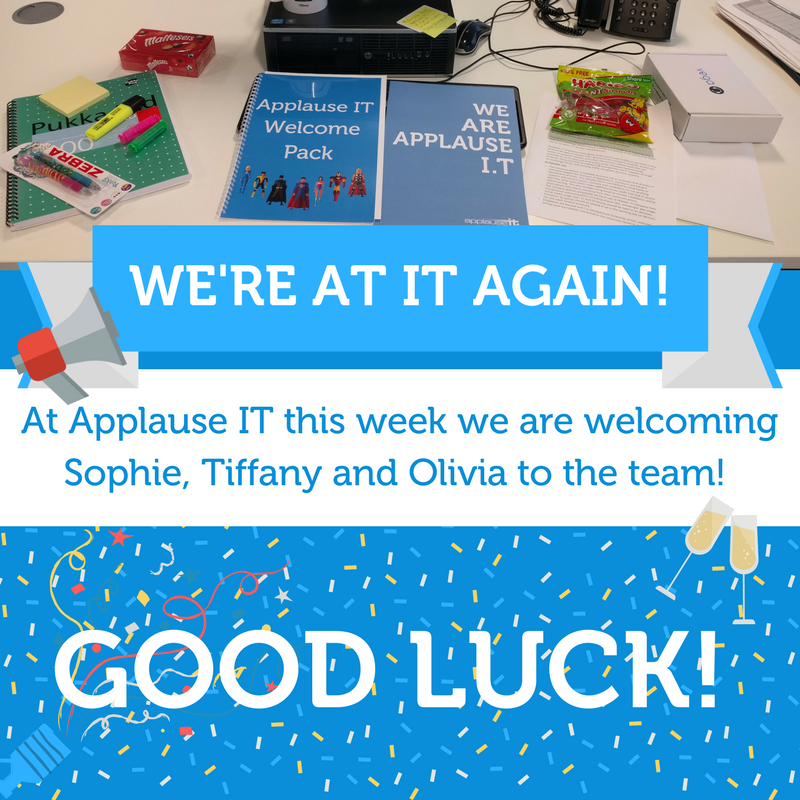 ApplauseIT's tweet image. It's all go this week at @ApplauseIT ! It's the start of our 3rd #graduate #academy #training programme led by our dedicated Talent Acquisition and Training Manager! We want to wish Sophie, Tiffany and Olivia good luck and we all look forward to working with you!