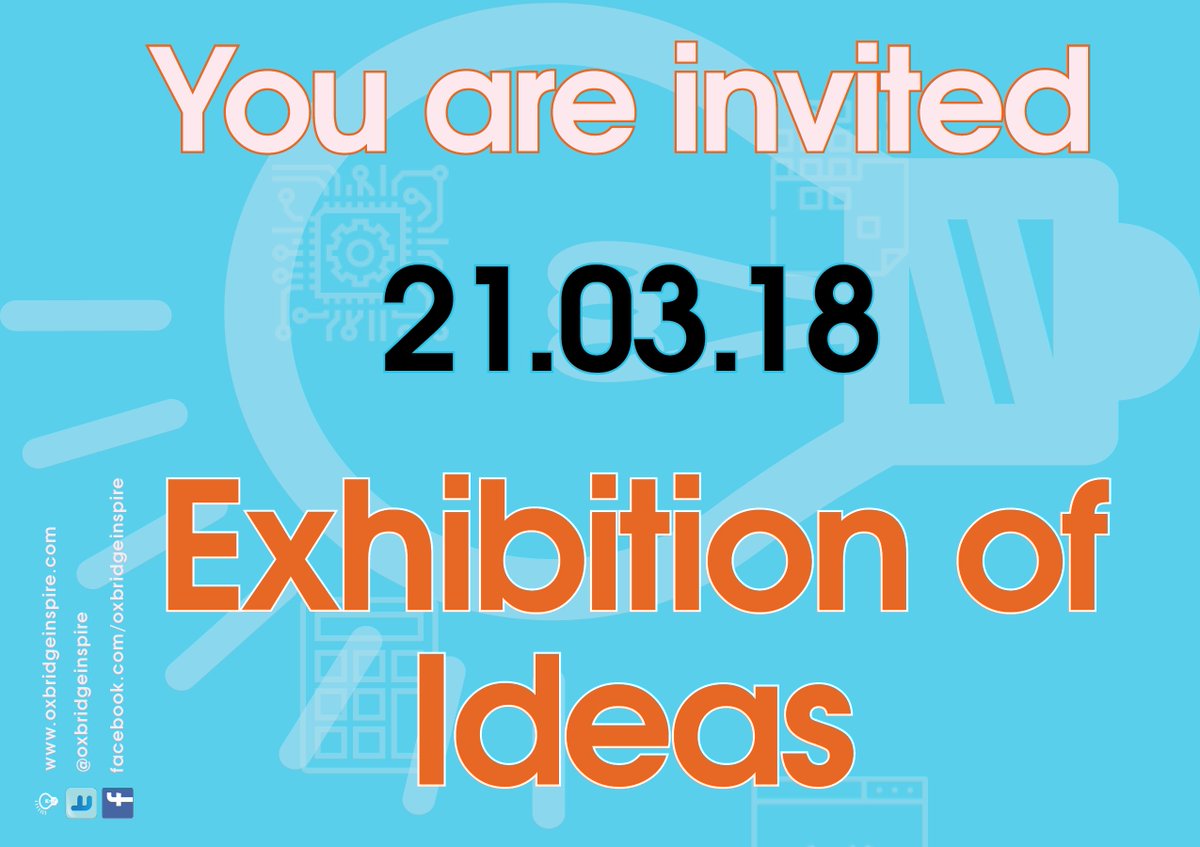 oxbridgeinspire's tweet image. You can still register for free tickets to @oxbridgeinspire's Exhibition of Ideas this Wednesday from 6:30 pm at The Bradfield Centre, Cambridge:  eventbrite.co.uk/e/oxbridge-ins… … #gobeyond... #STEMeducation #Cambridge #free #events @centralworking @CamSciencePark