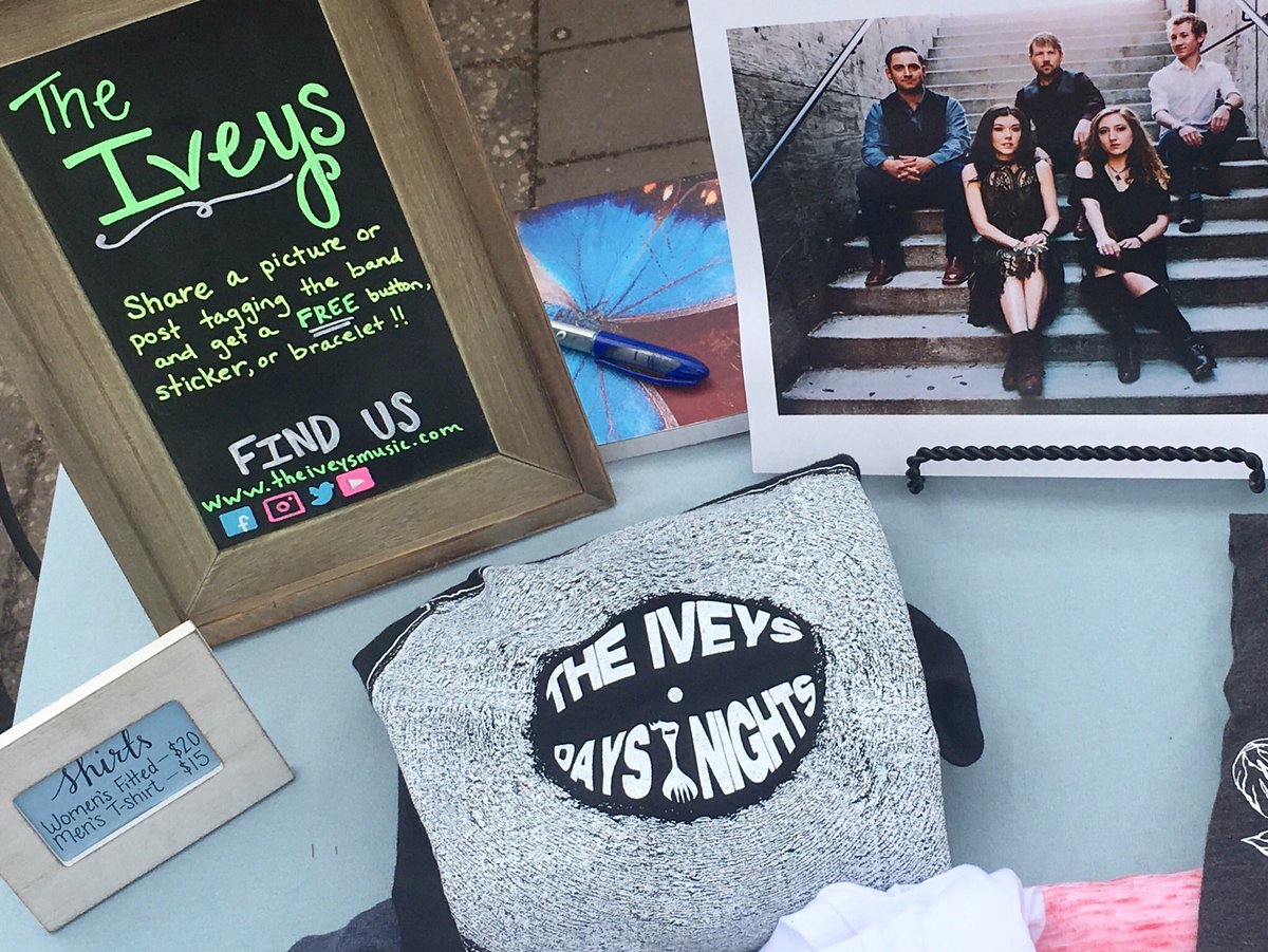 ChrisM406's tweet photo. TFW you forgot you designed a Shirt for @theiveys years ago and then you see it on their merch table front and center. They put on a great show yesterday at the Mueller Farmers Market #forgettingthings #family #design #proud #singersongwriters https://t.co/7rH5KFe0sp