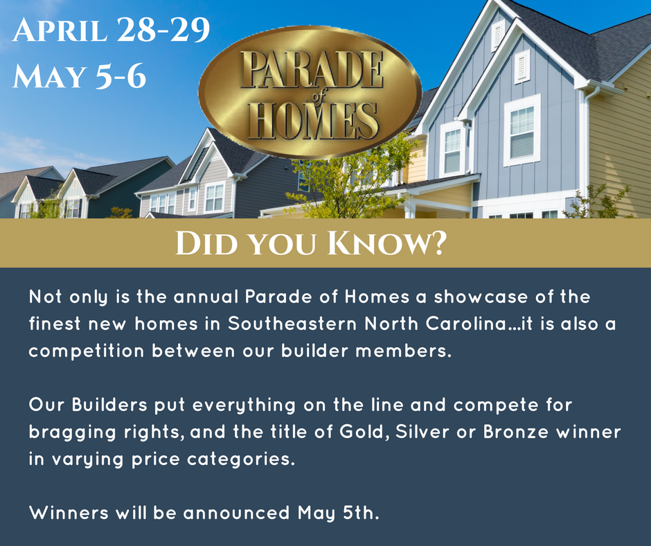 The wait is almost over! <a href="/WCFHBA/">WCFHBA</a> #ParadeofHomes starts THIS WEEKEND! Homes Open Saturday &amp; Sunday Noon to 5pm each day. View home profiles, map and more at bit.ly/1nc386k  #freeadmission #realestate #newhomes #wilmingtonnc #ilm #portcity #lelandnc #hampsteadnc #builder