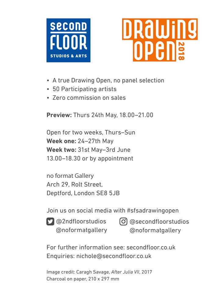 Delighted to unveil our #sfsadrawingopen flyer. Please save the date for this true open. No judge panel. Just artists openly involved and welcome. Image credit <a href="/caragh_savage/">Caragh Savage</a> #deptford #drawing #art