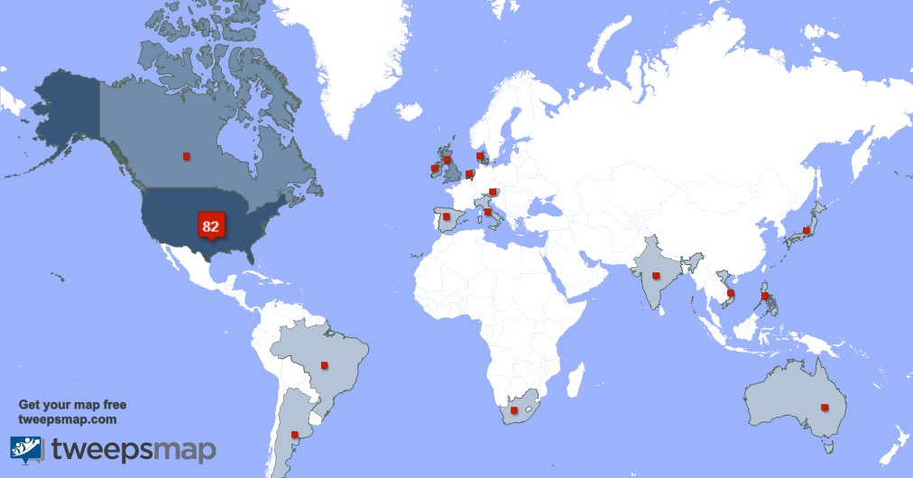 PrincessMadra's tweet photo. My followers live in USA (79%), Canada(5%)... Get your free map: https://t.co/bqyLBFyabu https://t.co/cSCiMfAU6e