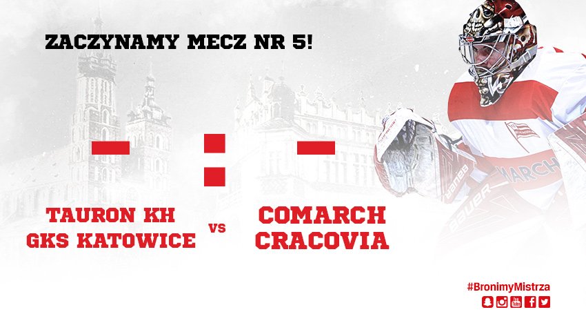 KSCracoviaSA's tweet photo. 🏒🔛 Do boju Mistrzowie! ⚪🔴🏒💪💪💪 #BronimyMistrza
Relacja LIVE ➡ https://t.co/ISSp1fKjaF https://t.co/2nRDOqz6Sq