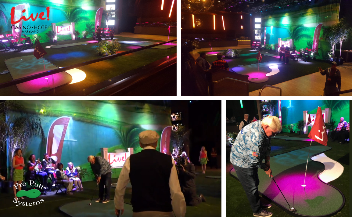 ProPuttSystems's tweet photo. We set up a few greens and some fringe turf for an event with John Daly and MD Live Casino the other night. Daly had a putt off against the Casino Chairman - Daly won. https://t.co/ZgJ55M54Uz