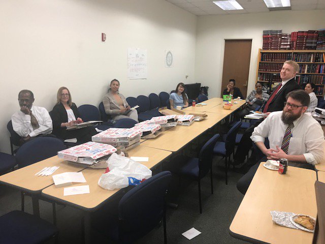 Prince George's County OPD celebrates #PublicDefenseDay with a pizza lunch.  This district provides representation on over 20,000 matters yearly.