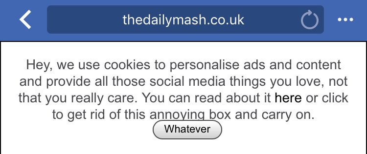 Cookie warning of the week #privacy #design