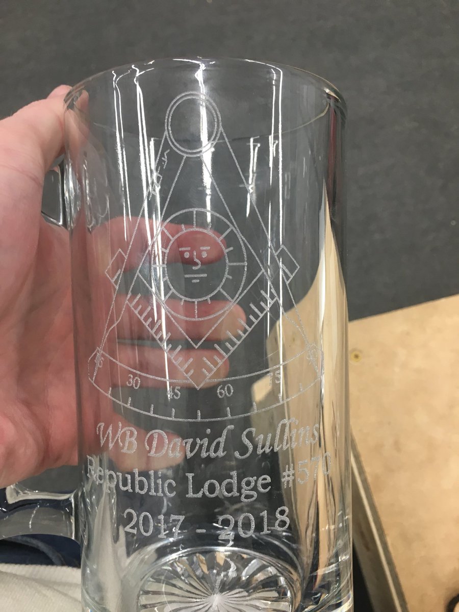 MastersAttic's tweet photo. If you’re a Freemason I can make you custom glassware with your name and lodge permanently laser etched into the surface.  Great gifts or keepsakes! https://t.co/5jncRItdGb