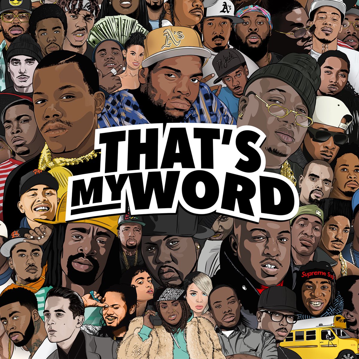 SevenOnlyKnows's tweet photo. Illustration of 45 artist from the Bay Area. This took about a month in total to illustrate, design &amp; color, including the logo &amp; motion design. Swipe through to view in more detail. #BayArea #bayareahiphop #rap #hiphop #illustration  #vector #itsi75 | https://t.co/pqj5i4hRtl https://t.co/vrO0I7VSYF
