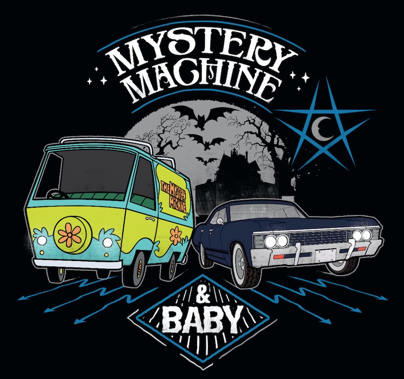 cw_spn's tweet photo. #Scoobynatural takeover! Catch a preview of the new @HotTopic merch and don’t miss @jarpad, @JensenAckles, @mishacollins, and @ScoobyDoo on March 20 at the Hollywood and Highland center in LA: https://t.co/pCRGwFH4lk https://t.co/3axQzDziD1