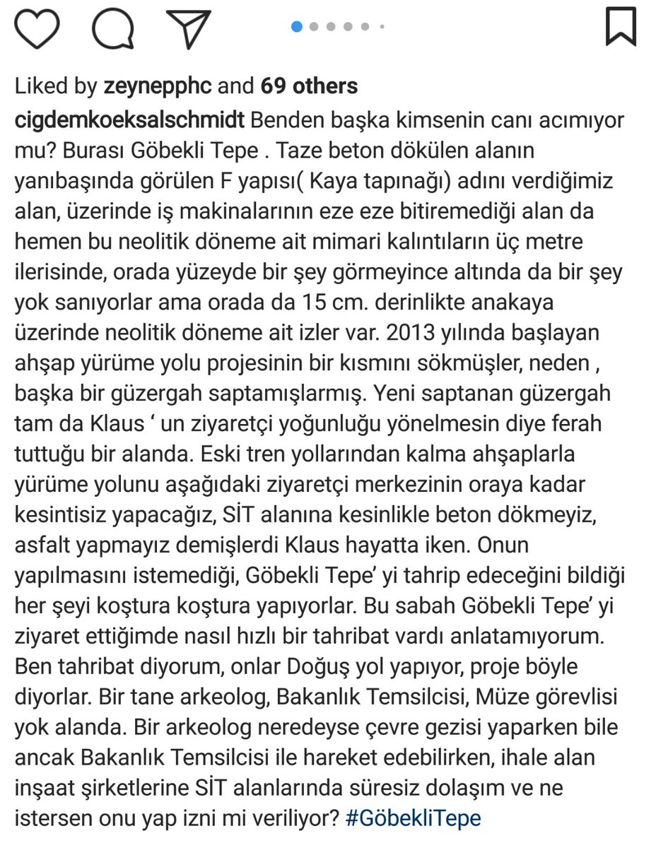 tanerbeyabi's tweet photo. Göbeklitepe'ye beton dökülüyor. Göbeklitepe'ye hayatını adayan Klaus Schmidt'in eşi Çiğdem Köksal Schmidt'in feryadı; https://t.co/ZZB7yLmdug