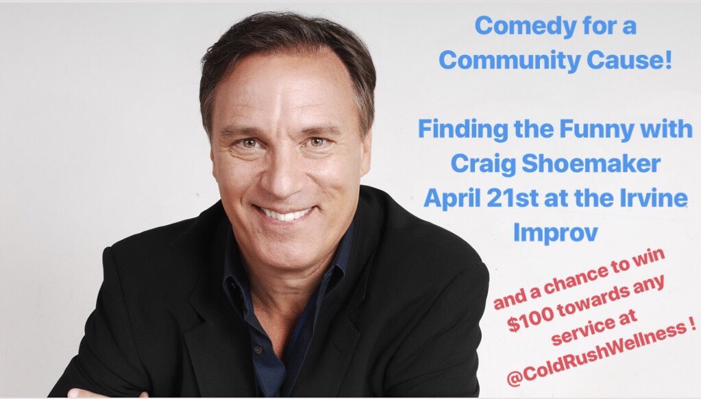 ColdRushWellnes's tweet photo. Comedy for a Community Cause with @thelovemaster! Laugh, support an amazing cause AND enter to win a $100 gift card to @ColdRushWellnes Saturday April 21st @ 1pm @TheIrvineImprov while you enjoy an all-inclusive 3-course meal (YUM). Call (949) 854-5455 to order your tickets! https://t.co/IRISwTsN9z