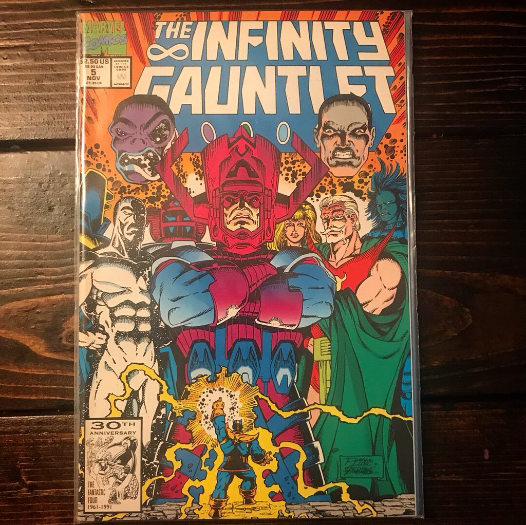 JEHarrisIII's tweet photo. Quite possibly my absolute favorite version of #BackIssueBonanza and new-to-me #NewComicBookDay! I was able to get an insane deal on #InfinityGauntlet #1, 2, 3, and 5 in an auction group! https://t.co/NYHiBU1QHX