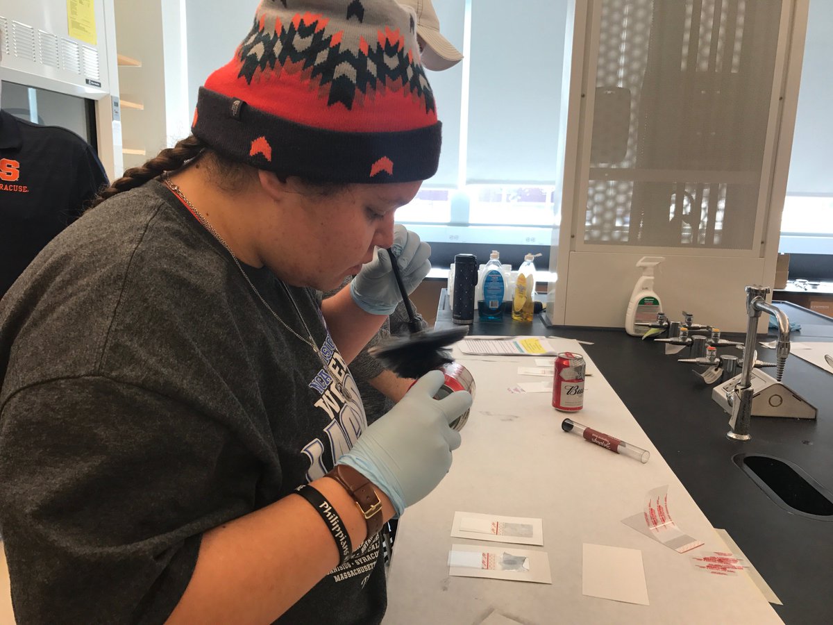 SUForensics's tweet photo. Students in Professor Grenier's FSC 668 Crime Scene Investigation Class learn how to develop latent prints from everyday objects.
#SUForensics https://t.co/l18Zt92tBL