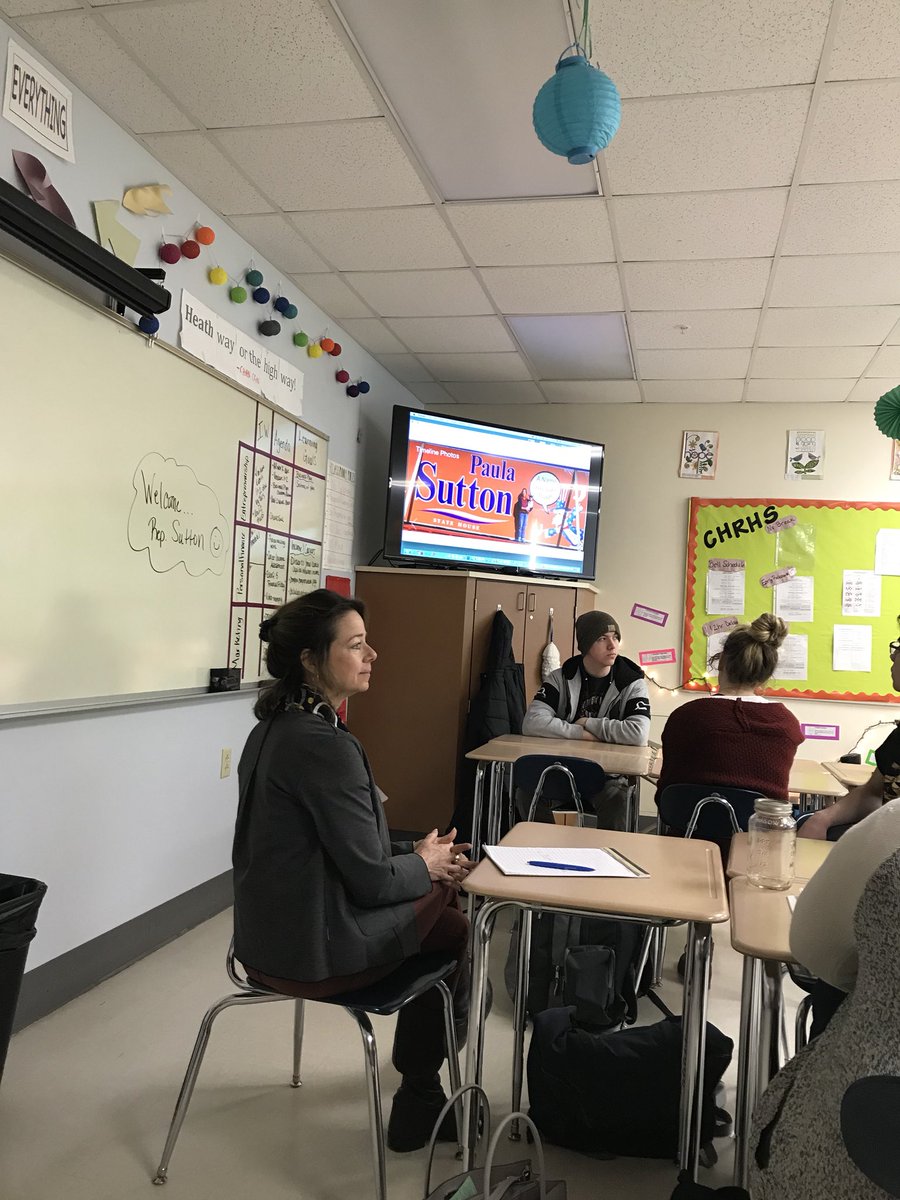 irisdagmar's tweet photo. Thank you to Rep. @paulagsutton for her visit to #chrhs today as part of Bring Your Legislator to School Day! We visited business and civics classes! #civicengagement @MaineTOYA https://t.co/tirSAOcXUE