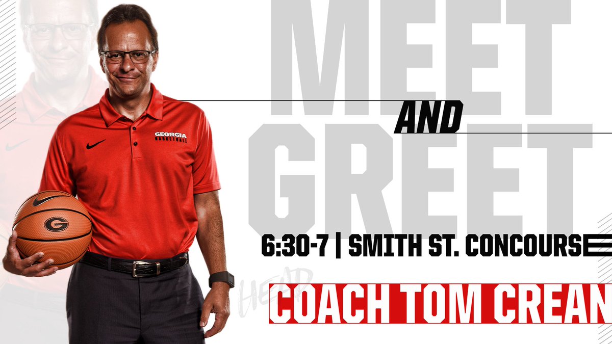 UGAAthletics's tweet photo. Come out to the @UGA_WBBβs basketball game tonight and have a chance to meet the new @UGABasketball head coach Tom Crean right before!
Tickets:
>> https://t.co/iyXZ1PrABH https://t.co/aseUiSjJ3X