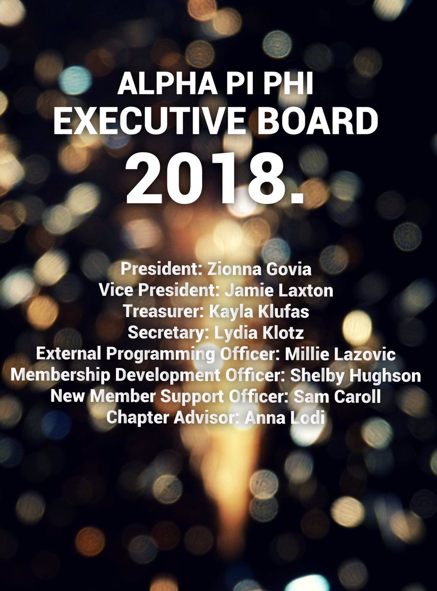 Alphapiphi's tweet photo. Congratulations to our newly elected Executive Board for 2018! We have so much faith in you and we are so excited to watch you grow. ❤️✨ https://t.co/Sli9EElhNq