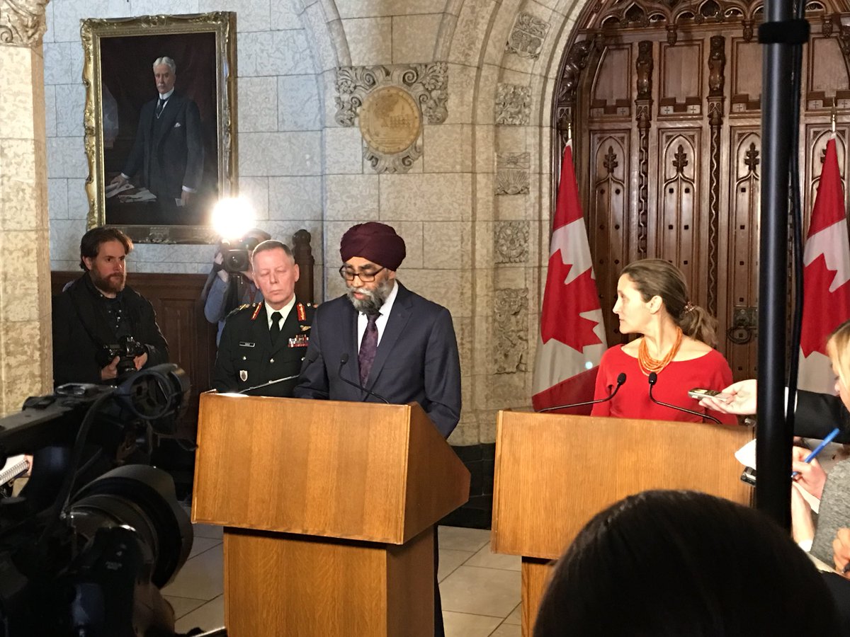 HarjitSajjan's tweet photo. Canada is committed to building a more peaceful and prosperous world. Today @cafreeland and I announced Canada’s second smart pledge: a commitment to deploy an Aviation Task Force to the United Nations Multidimensional Integrated Stabilization Mission in Mali. 🇨🇦🇲🇱 https://t.co/3lNWvD3cS1