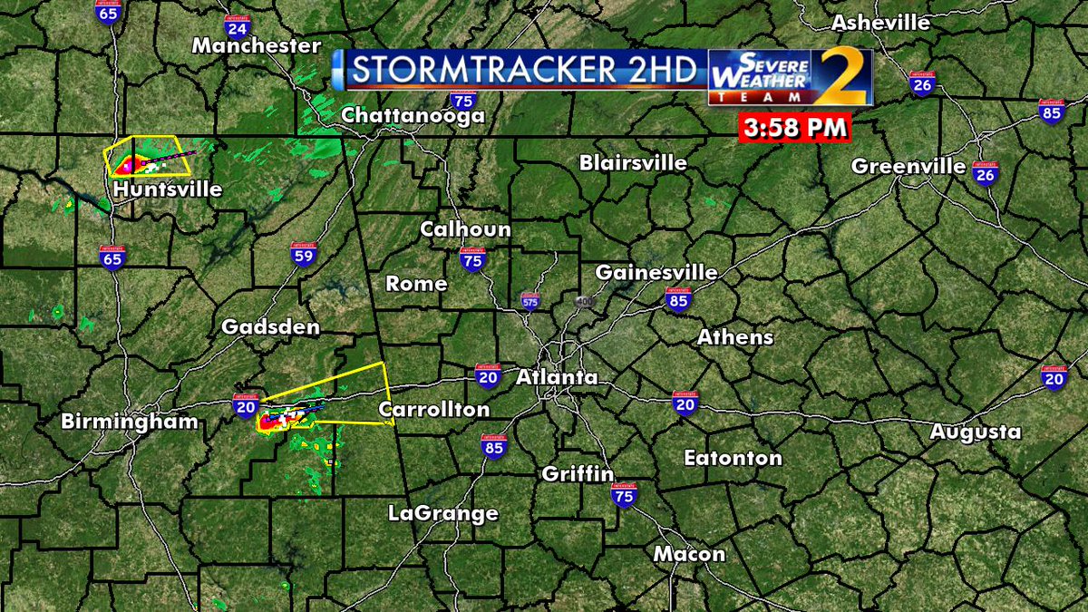 BradNitzWSB's tweet photo. Severe storms in Alabama moving to north Georgia. Live on @wsbtv now. https://t.co/l3vfPagbOQ