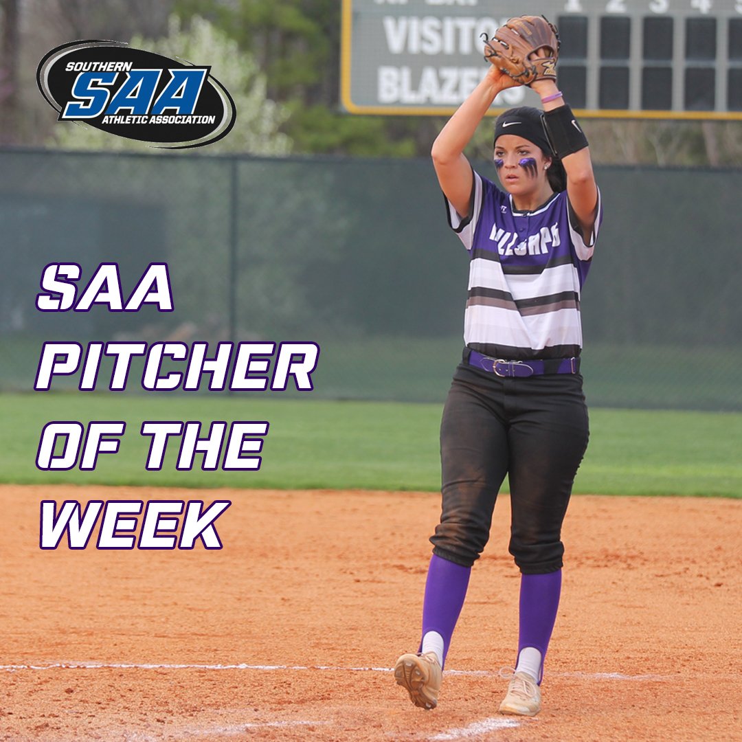 MajorAthletics's tweet image. Congratulations to Kayla Davidson of @SapsSoftball who was named this week's @SAA_Sports Pitcher of the Week!!!

📰: bit.ly/2GHTwRm

#GoMajors⚔️