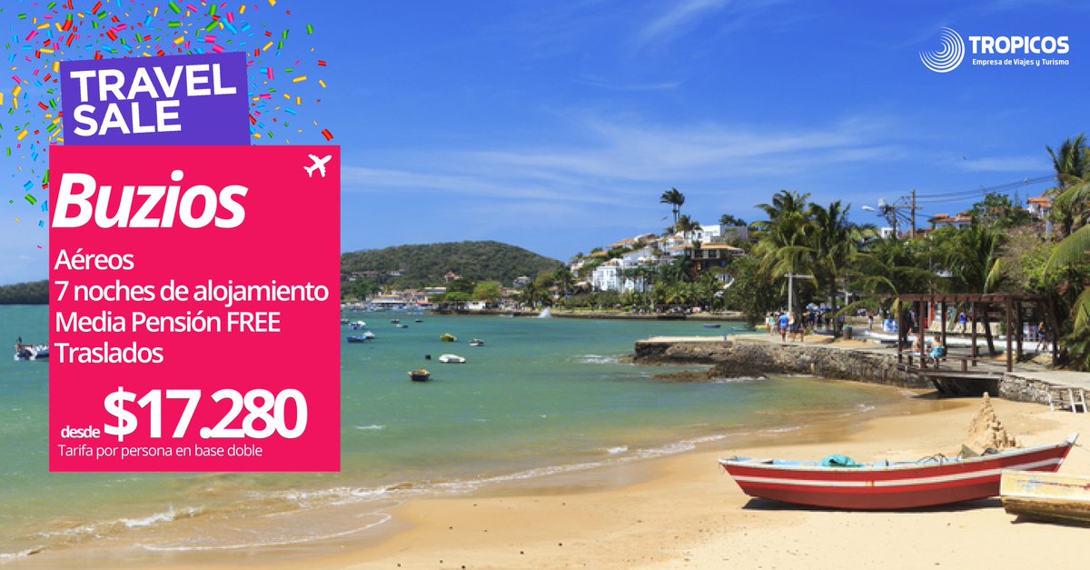 TropicosViajes's tweet photo. #TravelSale18 🎉😎
¡Viajá a #buzios con la media pensión totalmente gratis! ☀️🌴
- Consultanos por cuotas! https://t.co/RbH8XJGm2Z https://t.co/yWyQhI0YMA