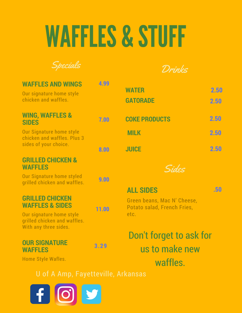 WafflesnStuffFT's tweet photo. Here is our menu for the Grand Opening. https://t.co/9ETXd8ZNVK
