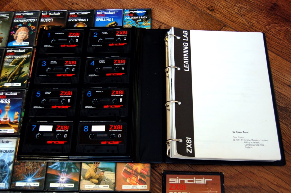 My complete #Sinclair branded (UK release) software collection for the #ZX81 (with a German release of Flight Simulation and French version of Space Raiders thrown in for good measure).

Any love for the ZX81 on Twitter tonight?

#retrogaming #GamersUnite