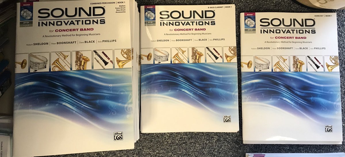 CWJBandManNBPS's tweet photo. @PRCS_NBPS @nbpschools The new books came in today!!! Time for a Sound Innovations Revolution! Thanks to NBEF for funding this pilot project for our PRCS Bands! #BandRocks #ALLIN4NB #PRCSArts https://t.co/yEYNwpH3d4
