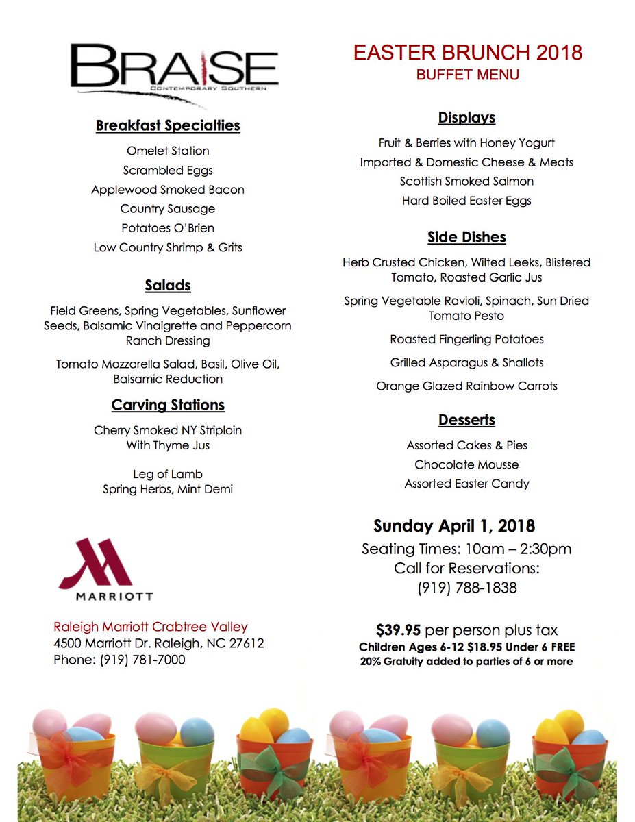 marriottraleigh's tweet photo. This #Easter, we're serving up an amazing #EasterBrunch buffet at #BraiseContemporarySouthern! We hope you can join us on Sunday, April 1st. https://t.co/0YtNdPacpt