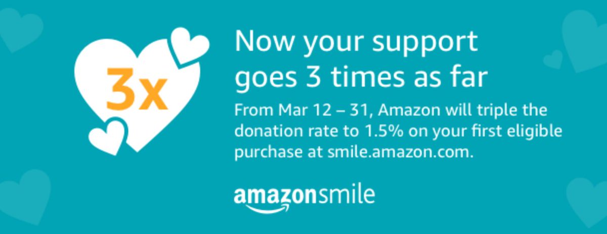 FLYMovement_org's tweet photo. Amazon is tripling the donation amount to 1.5% for a limited time when customers make their first eligible purchase at https://t.co/7NOkkeORE9! Help us combat childhood obesity by simply shopping for your favorite items using this link: https://t.co/23aWJbScMx! https://t.co/ErRfCqOtYx