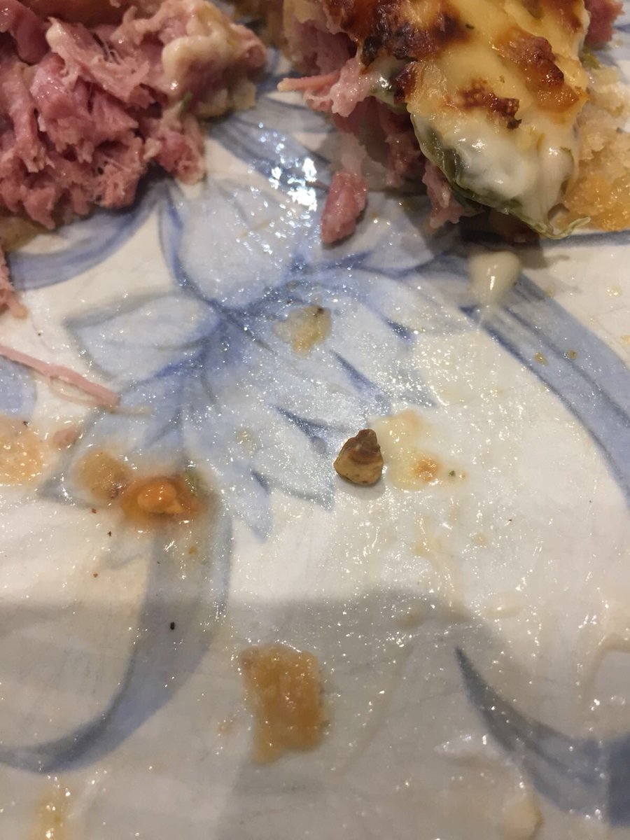 lou__rose's tweet photo. @Tesco we were quite surprised when we bit down on this small stone in our Open Wellington tonight!  Just wondering if you could explain where it might have come from??? 🤨 https://t.co/65dVlm0U2e