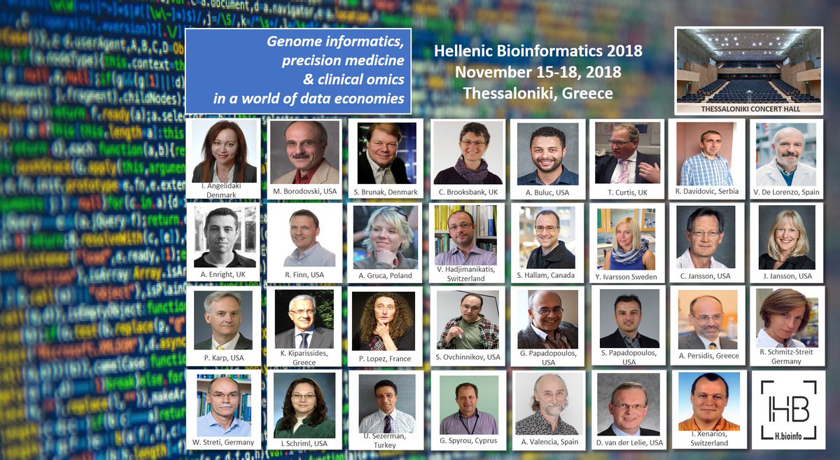 hbio_info's tweet image. #HBioinfo2018: 31 confirmed invited speakers from 14 countries, in the major bioinformatics conference for 2018 - hscbio.wordpress.com/conferences-wh…