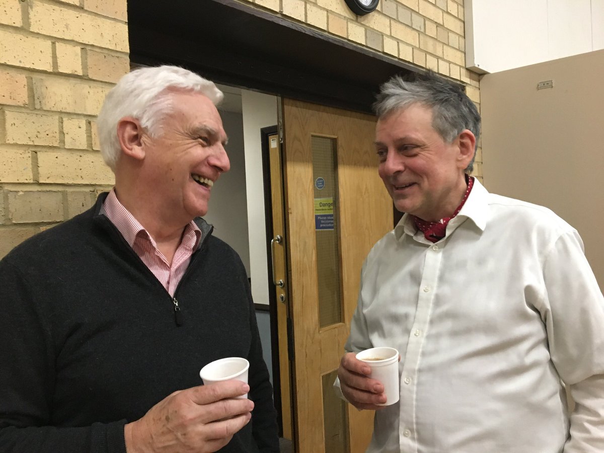 ForestChoir's tweet photo. Conductor meets composer. Christopher Wood dropped in to hear us rehearse his Holy Week. Luckily he liked what he heard! We’re all ready for its debut performance on 1 April in Waltham Abbey. https://t.co/fXl6FFGI4I