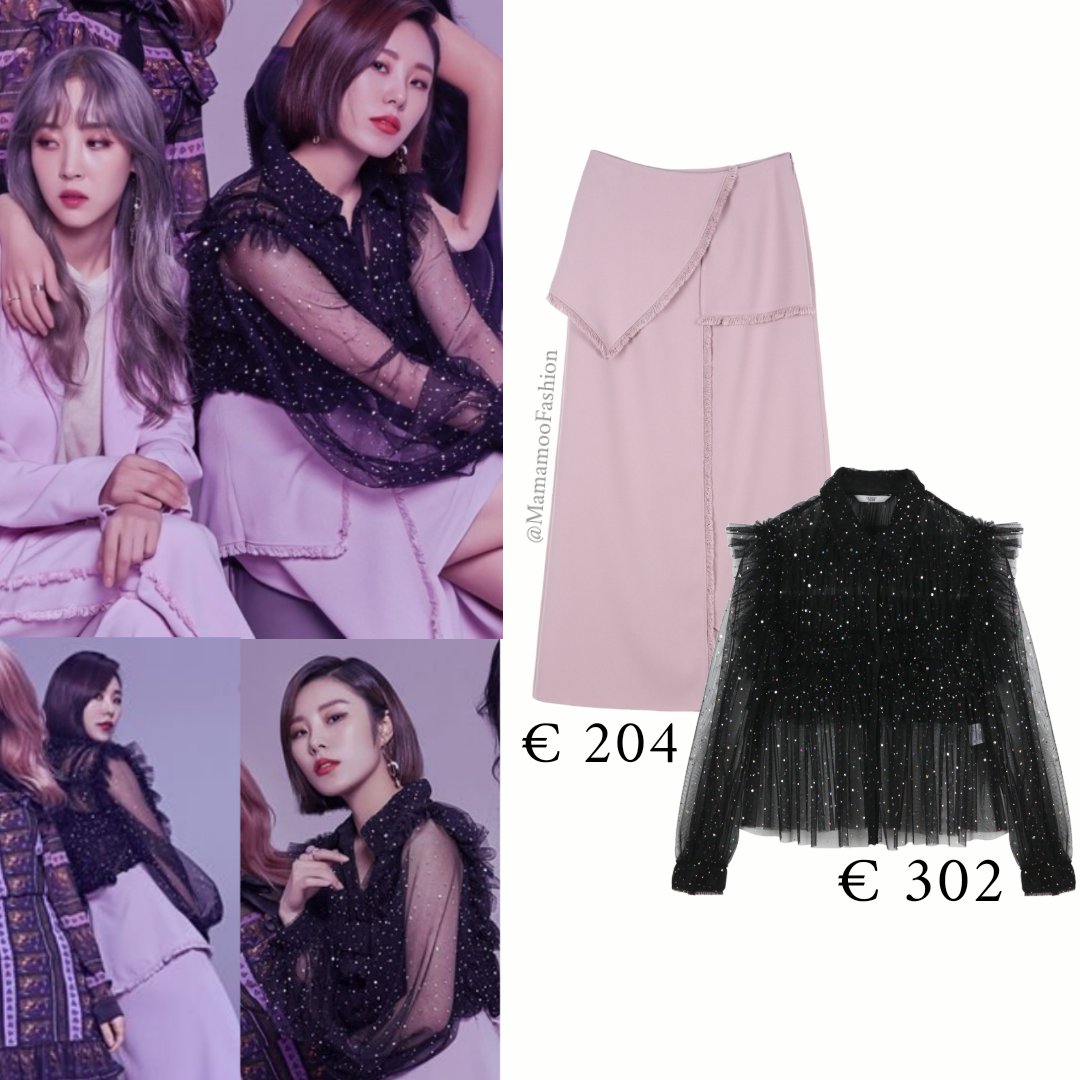 [Wheein]
Garment • JOHNNYHATESJAZZ - Fringe Wrap Skirt Pink + Glittered Ruffle Blouse Black
Price • € 506
Worn • BNT International PS