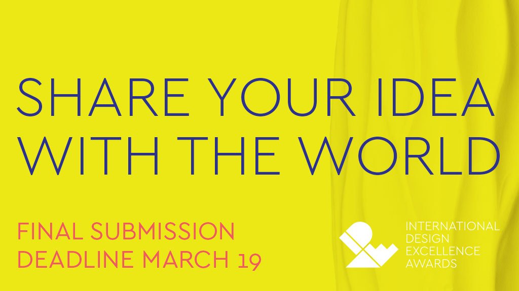 Just a few hours left! Enter your design into #IDSAIDEA 2018 today! IDSA.org/IDEA
