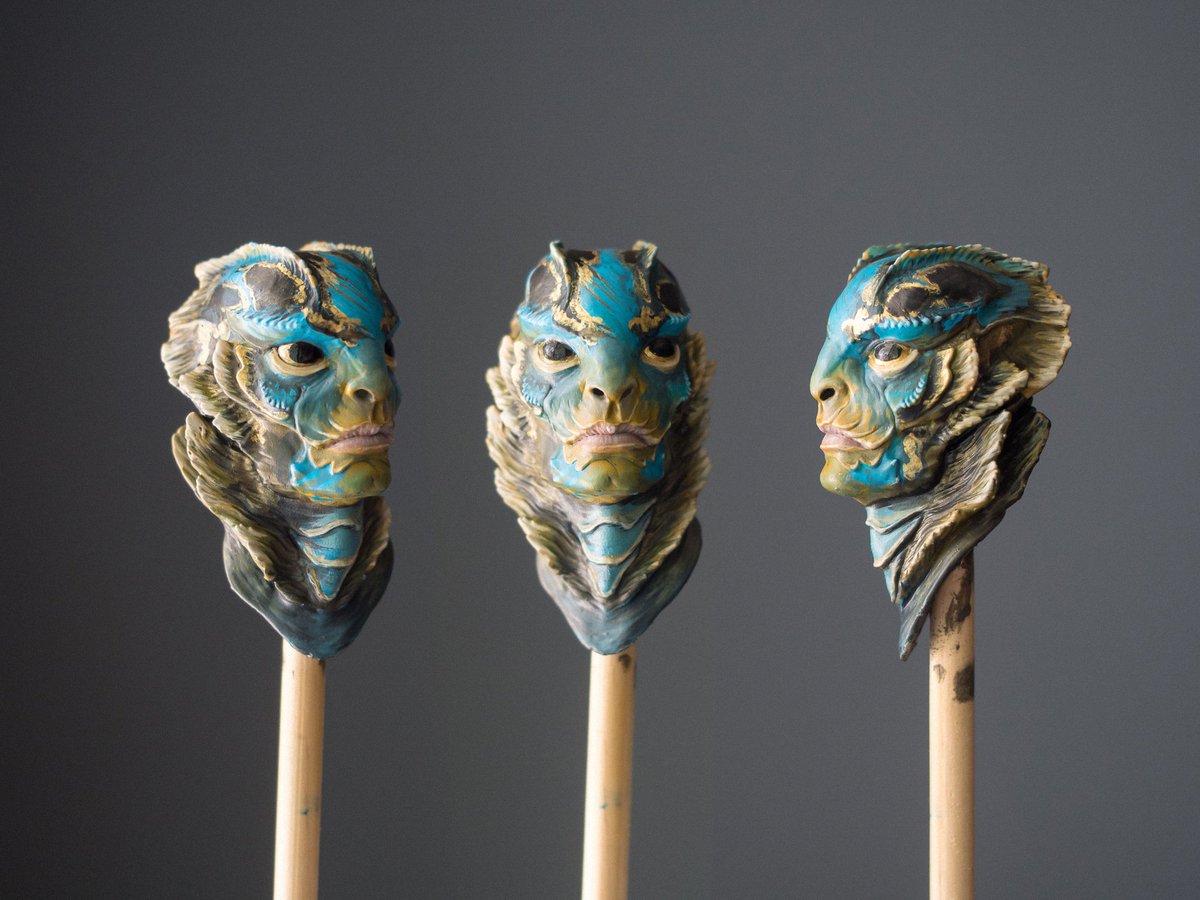 polysculpture's tweet photo. Painted up my fan sculpt and print of the amphibian man from #ShapeOfWater thanks for making great creatures @RealGDT @actordougjones https://t.co/isvQdIboRb