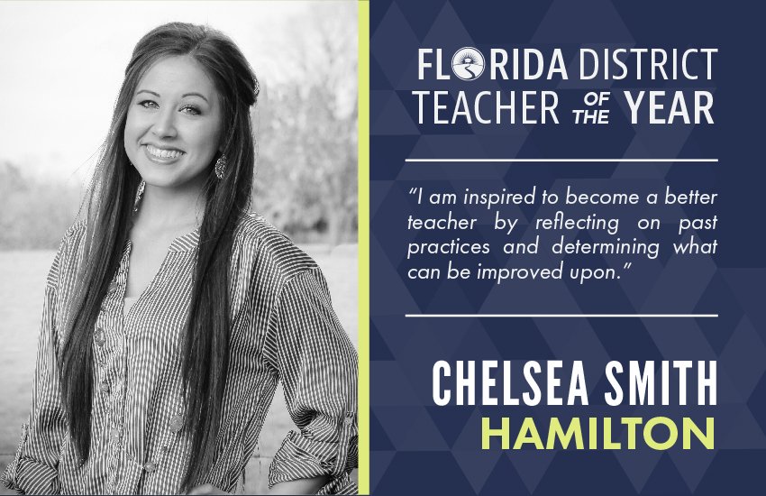 EducationFL's tweet photo. Congratulations to Chelsea Smith on being named Hamilton County's 2019 FL District Teacher of the Year!!😁😁#FLTeachersLead #FL74Strong #FLedu https://t.co/EXVrxkfnz8