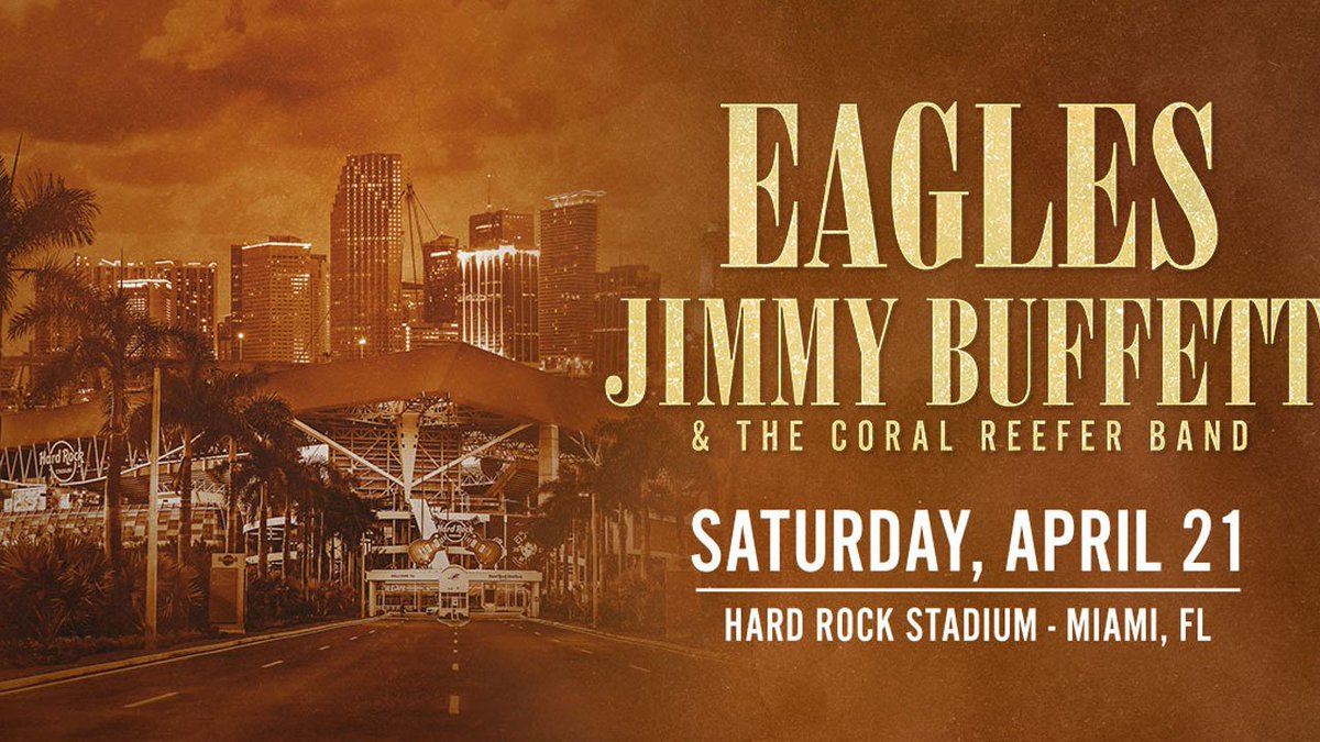 Win tickets to see #Eagles and @jimmybuffett at @HardRockStadium on April 21 bit.ly/2I9NkSr?utm_so… https://t.co/0IU1xb1Uck