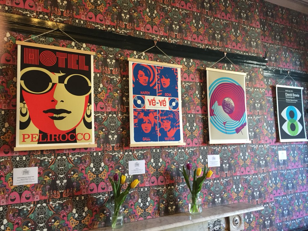 HotelPelirocco's tweet photo. Seen our bold new #exhibition? Get Your Right Rocks Off - Stereo Typist #modernist #screenprints add pizzazz to our bar!
Artist Alex Borg’s reimagines #gig #posters as iconic #Penguin #Puffin #bookcovers. Judge them for yourself over a cuppa, cocktail, brekkie or roast! #art https://t.co/m4FKlhDAoL