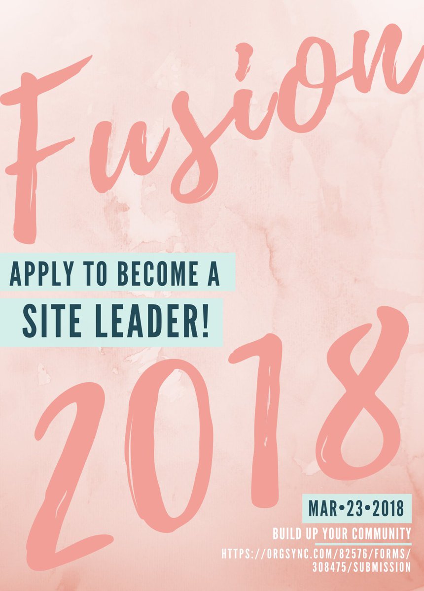 Now is your chance to become a site leader for Fusion 2018! Apply through an easy and quick application to get the chance to work with your community! The application closes March 23rd. #UKFUSION2018 

OrgSync.com/82576/forms/30…