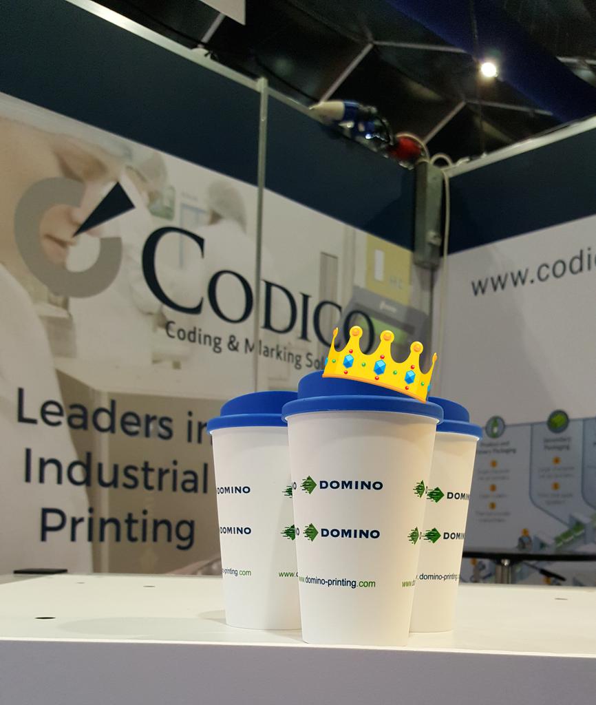 CodicoDist's tweet photo. Win a free travel cup at @IFEX_NI . First 10 people to RT this tweet &amp; come to our stand at E8 to collect your cup. #ifex #ifex2018 @Domino_Digital https://t.co/02kX2iBg7q