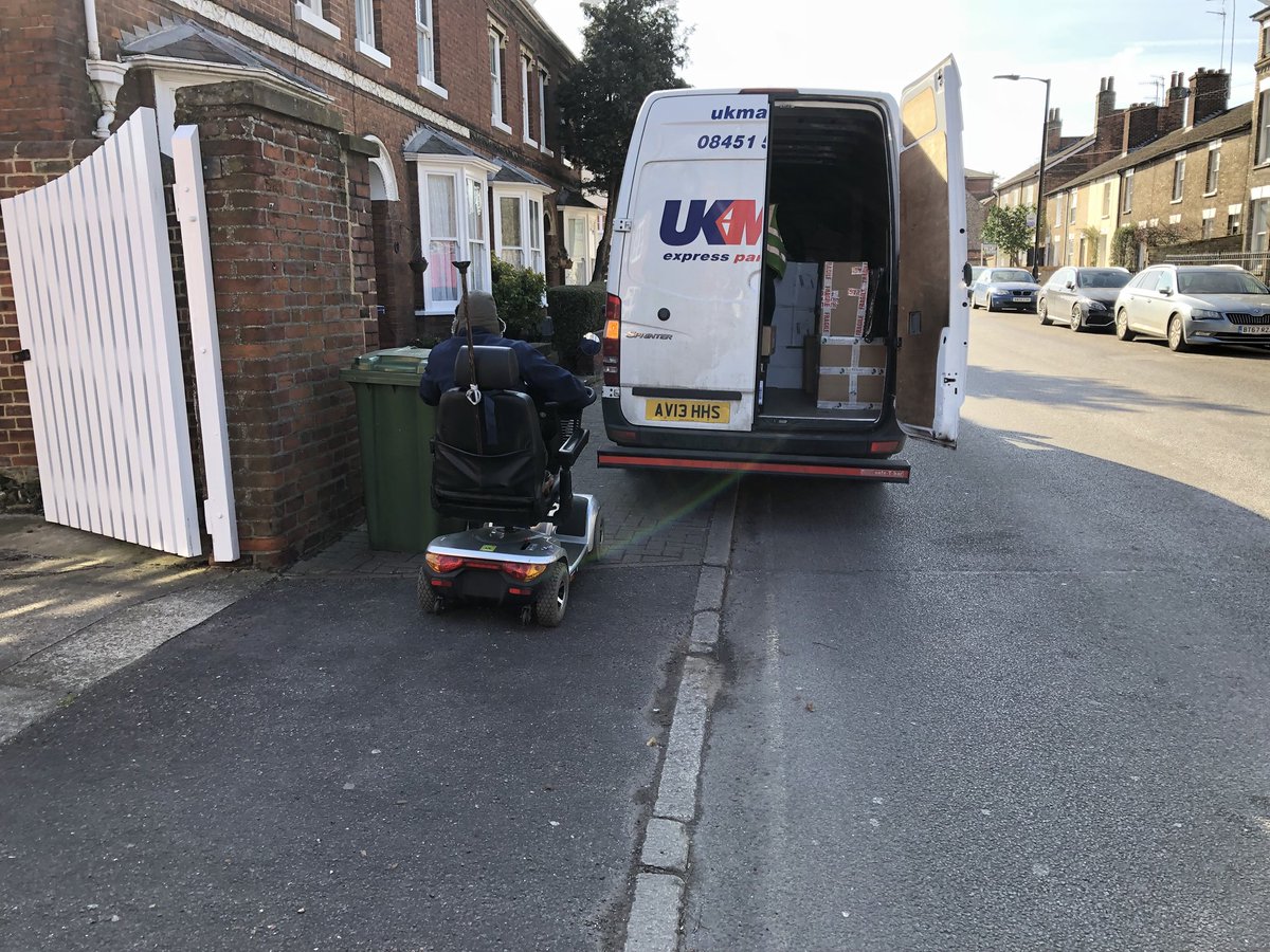 Kelvin_mcd's tweet photo. No consideration for pedestrians or the disabled person that was unable to get past this van that was parked on the pavement today @officialUKMail https://t.co/UZHHrQJKsa