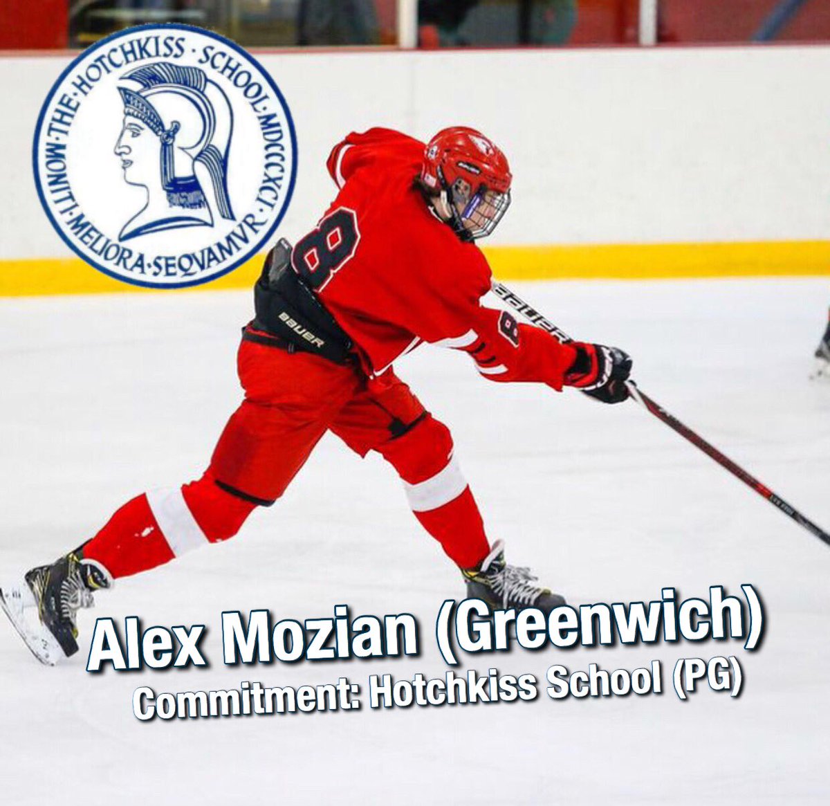 CTHSHockey's tweet photo. Big congrats going out to @CTHSHockey Skater of the Year Alex Mozian on his PG commitment to the Hotchkiss School! #cthk https://t.co/4MNdUCsium