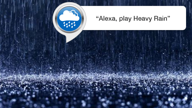 voiceappsllc's tweet photo. Fall asleep to soothing sounds on @Amazon #Alexa!  Say "Alexa, start Heavy Rain". Retweet to help others!  https://t.co/Rjdj5HfBQb https://t.co/ryV2wvBTRD