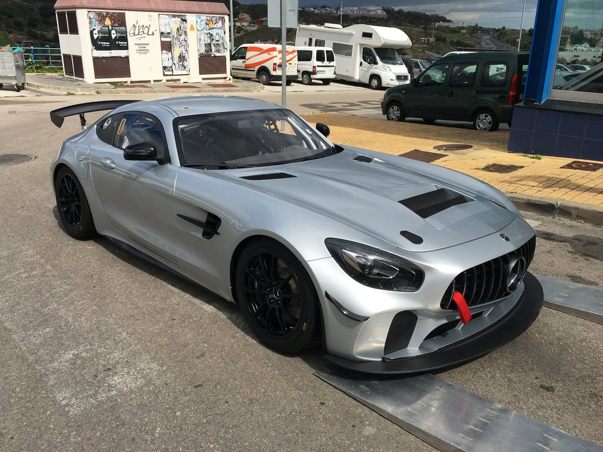 eliteracinglog's tweet image. First one of a pair of Mercedes AMG GT4’s safely delivered to southern Spain today, I’ll just nip back to Stuttgart for the second one 🚚💨