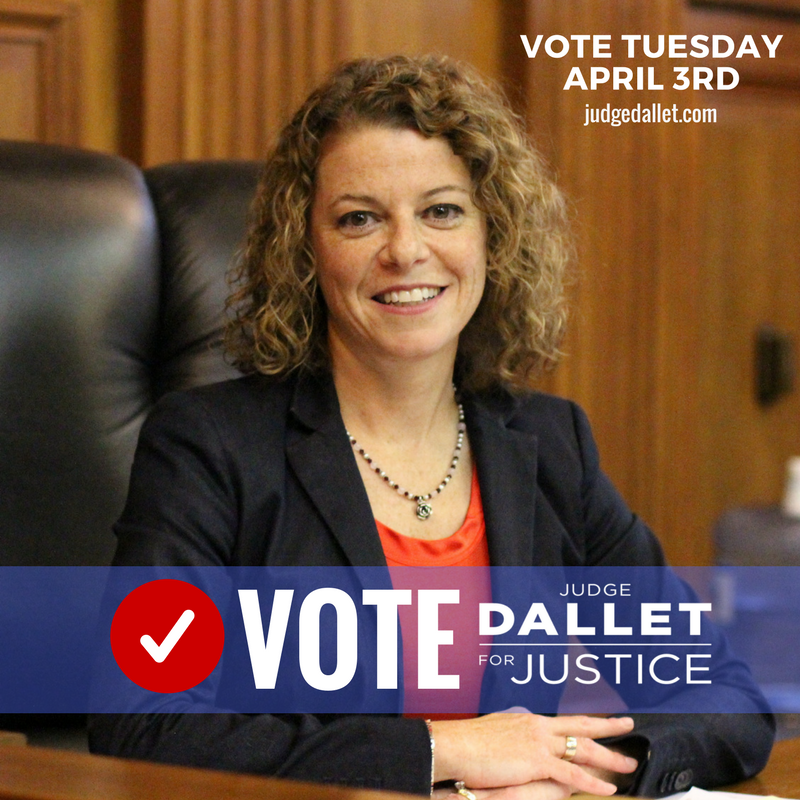 justicedallet's tweet photo. Looking for a new profile picture? Use this one, and show your followers that you'll be casting your ballot for Dallet on April 3rd! https://t.co/Qf55qaqPZw